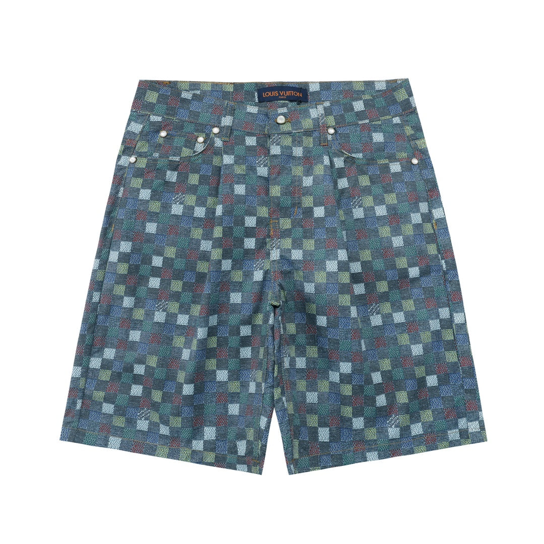250520 New Mosaic colored checkered jacquard shorts