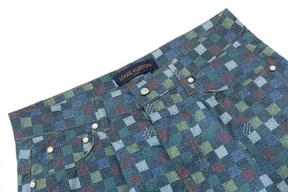 250520 New Mosaic colored checkered jacquard shorts