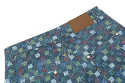 250520 New Mosaic colored checkered jacquard shorts