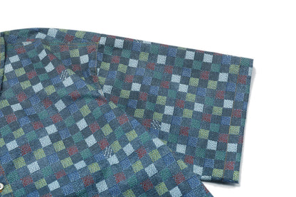 250520 New Mosaic color checkered jacquard T-shirt