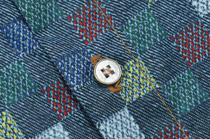 250520 New Mosaic color checkered jacquard T-shirt