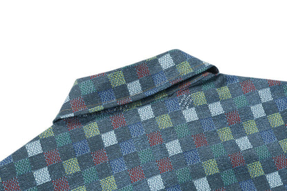 250520 New Mosaic color checkered jacquard T-shirt