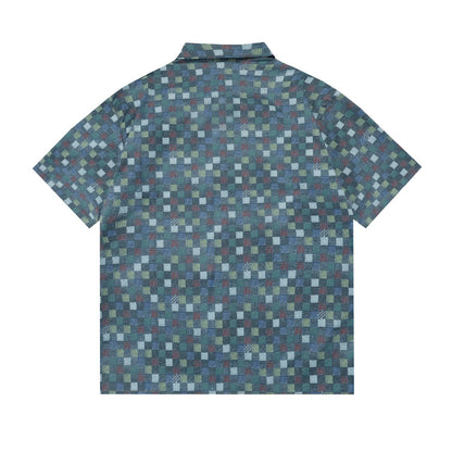 250520 New Mosaic color checkered jacquard T-shirt