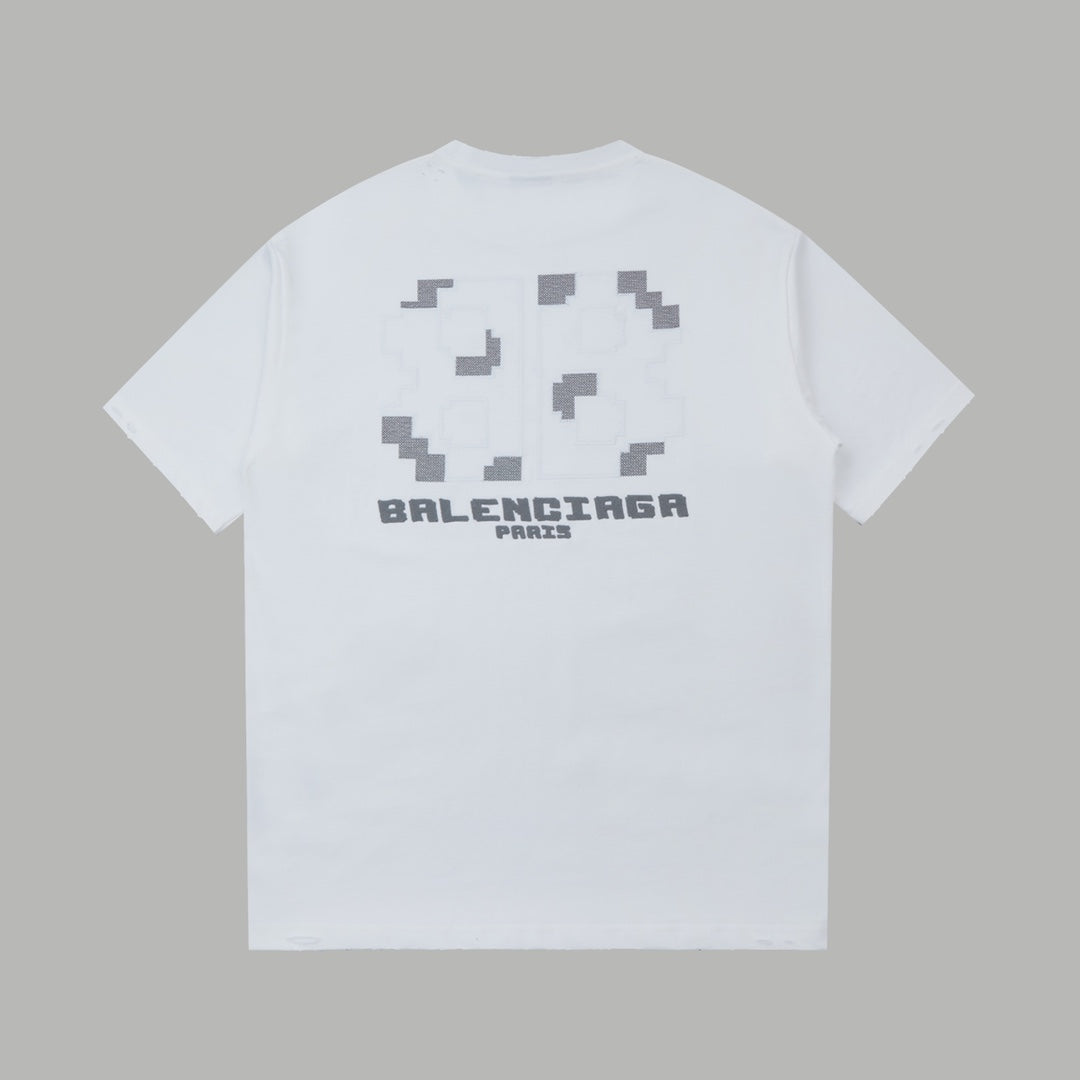 250520 New embroidered color-blocking process T-shirt