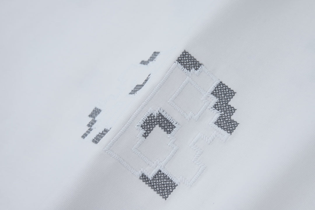 250520 New embroidered color-blocking process T-shirt