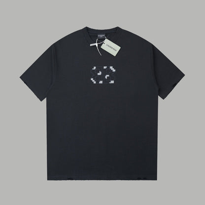 250520 New embroidered color-blocking process T-shirt