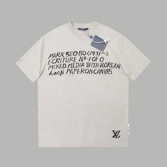 250527 New jacquard knitted letter T-shirt