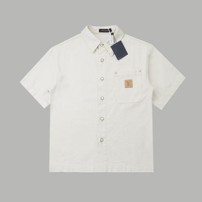 250527 New back flocking Earth denim waistcoat shirt