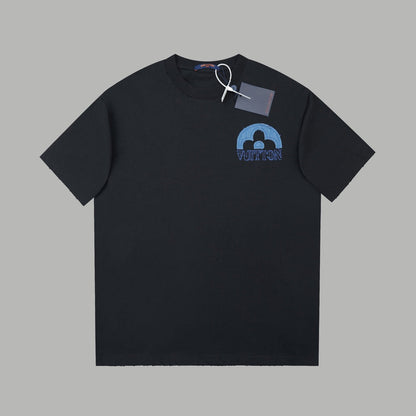 250527 New denim patchwork and embroidery T-shirt