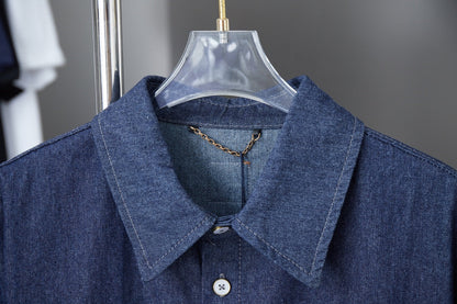 250604 New high-end letter embroidery denim shirt waistcoat
