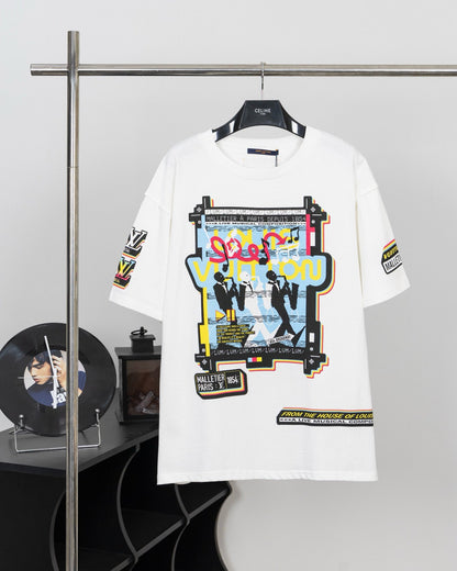 250604 New front and back musician direct print graffiti T-shirt