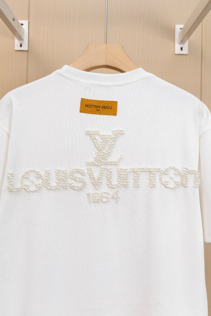 250604 New heavy-duty large-area pearl T-shirt