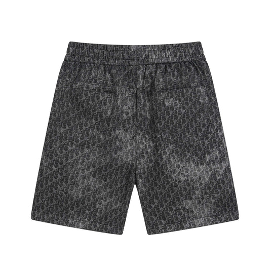250604 New dark-patterned full-print jacquard knitted shorts