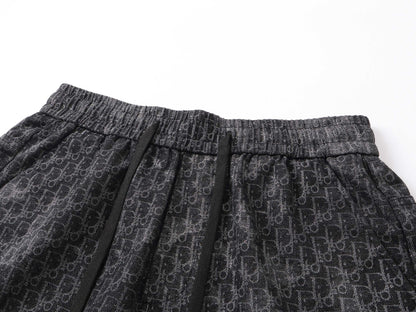 250604 New dark-patterned full-print jacquard knitted shorts