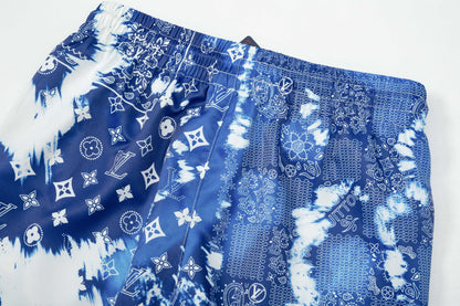 250604 New navy blue full-print quick-drying shorts