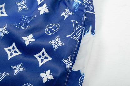 250604 New navy blue full-print quick-drying shorts