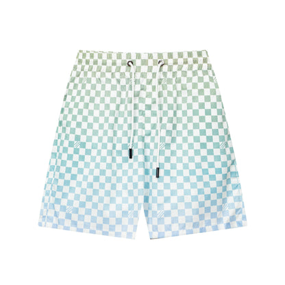 250604 New checkered gradually variable dry beach shorts