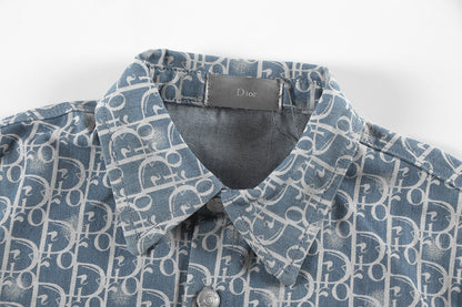 250604 New twill denim cotton stylish lapel denim shirt