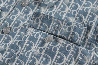250604 New twill denim cotton stylish lapel denim shirt