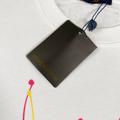 250604 New dopamine color graffiti print T-shirt