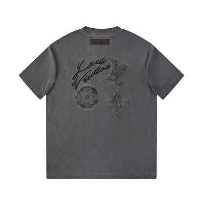 250604 New jacquard embroidery heavy work T-shirt