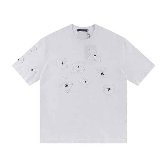 250614 New high-quality embroidered patch T-shirt