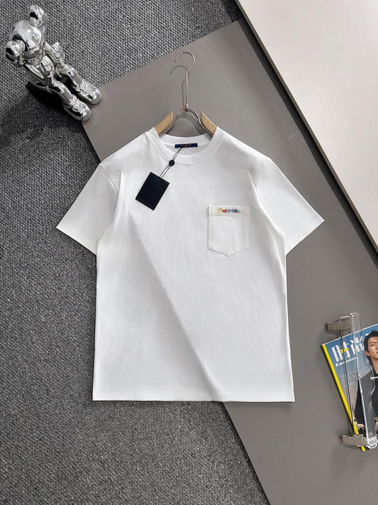 250614 New high-quality embroidered patchwork T-shirt