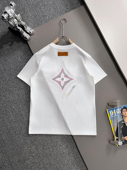 250614 New high-quality embroidered patchwork T-shirt