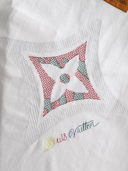 250614 New high-quality embroidered patchwork T-shirt