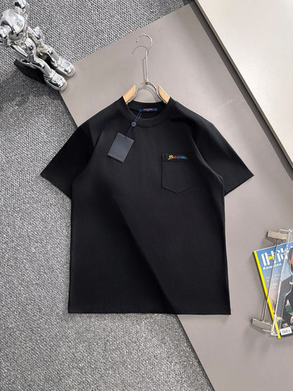 250614 New high-quality embroidered patchwork T-shirt