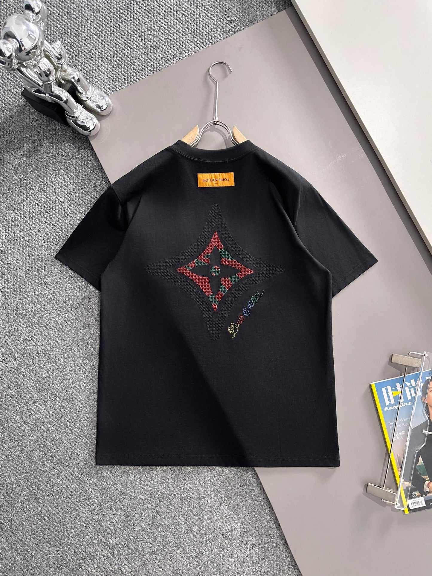 250614 New high-quality embroidered patchwork T-shirt