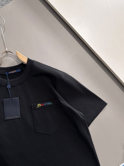 250614 New high-quality embroidered patchwork T-shirt