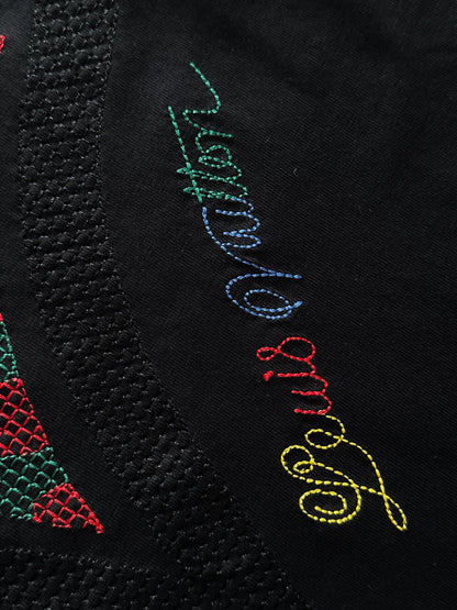 250614 New high-quality embroidered patchwork T-shirt