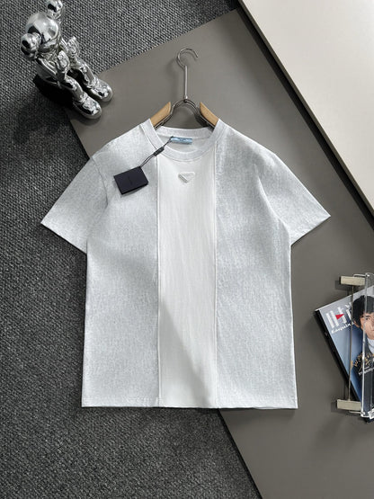 250614 New high-quality embroidered patchwork T-shirt