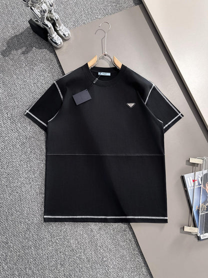 250614 New high-quality embroidered patchwork T-shirt