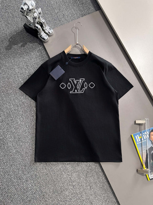 250614 New high-quality embroidered patchwork T-shirt