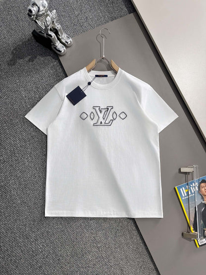 250614 New high-quality embroidered patchwork T-shirt