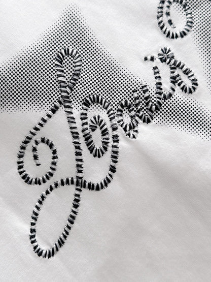 250614 New high-quality direct-spray gradient embroidery T-shirt
