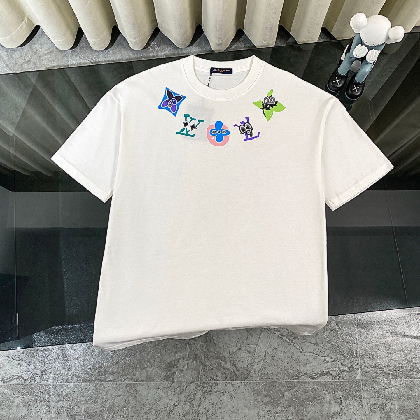 250614 New high-quality cartoon logo necklace printed T-shirt