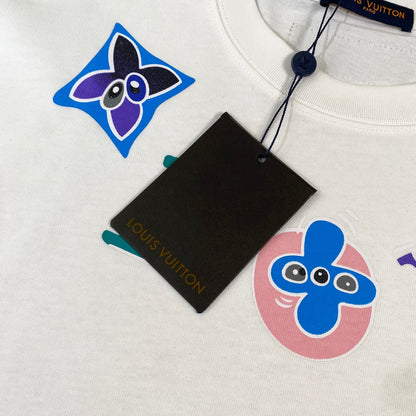 250614 New high-quality cartoon logo necklace printed T-shirt