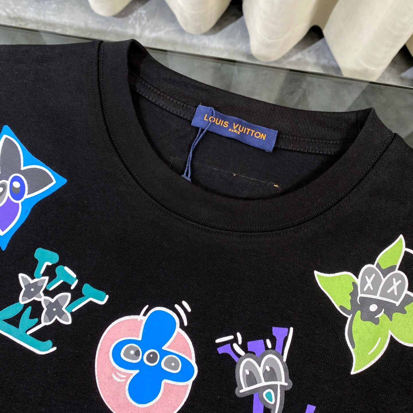 250614 New high-quality cartoon logo necklace printed T-shirt
