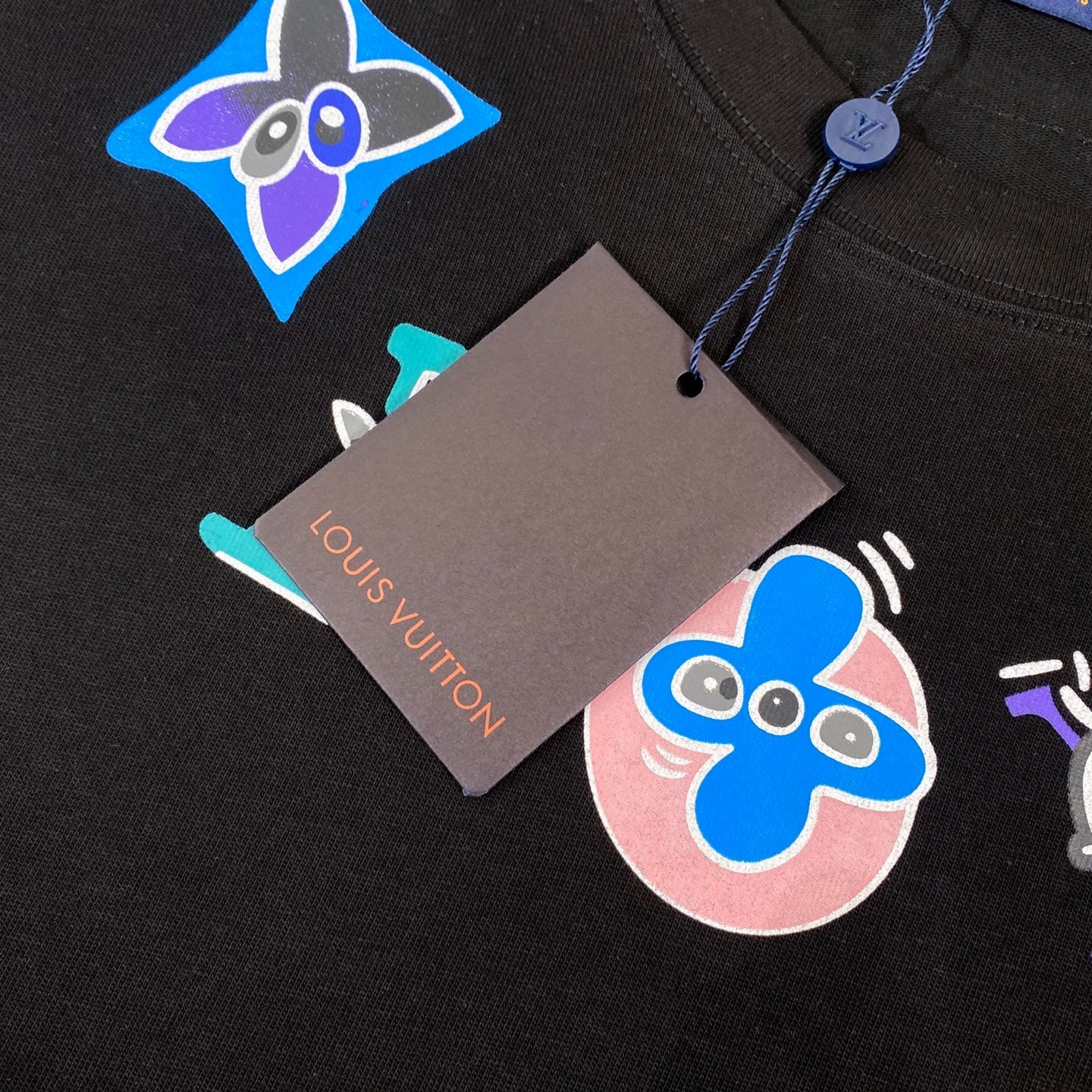 250614 New high-quality cartoon logo necklace printed T-shirt