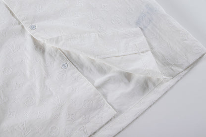 250614 New high-quality flocking patterned shirt