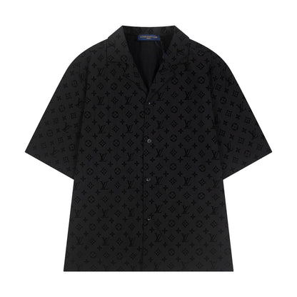 250614 New high-quality flocking patterned shirt