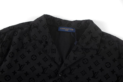 250614 New high-quality flocking patterned shirt