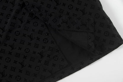 250614 New high-quality flocking patterned shirt