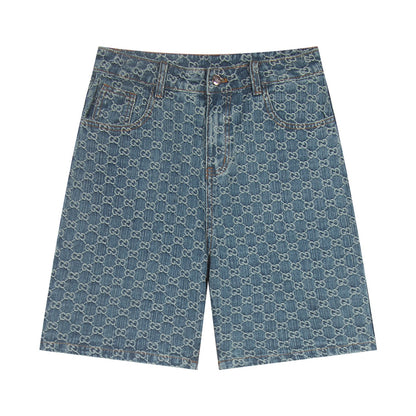250614 New high-quality casual jacquard denim shorts