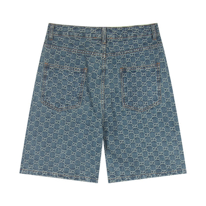 250614 New high-quality casual jacquard denim shorts