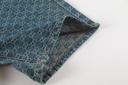250614 New high-quality casual jacquard denim shorts