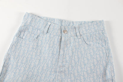 250614 New high-quality casual jacquard denim shorts